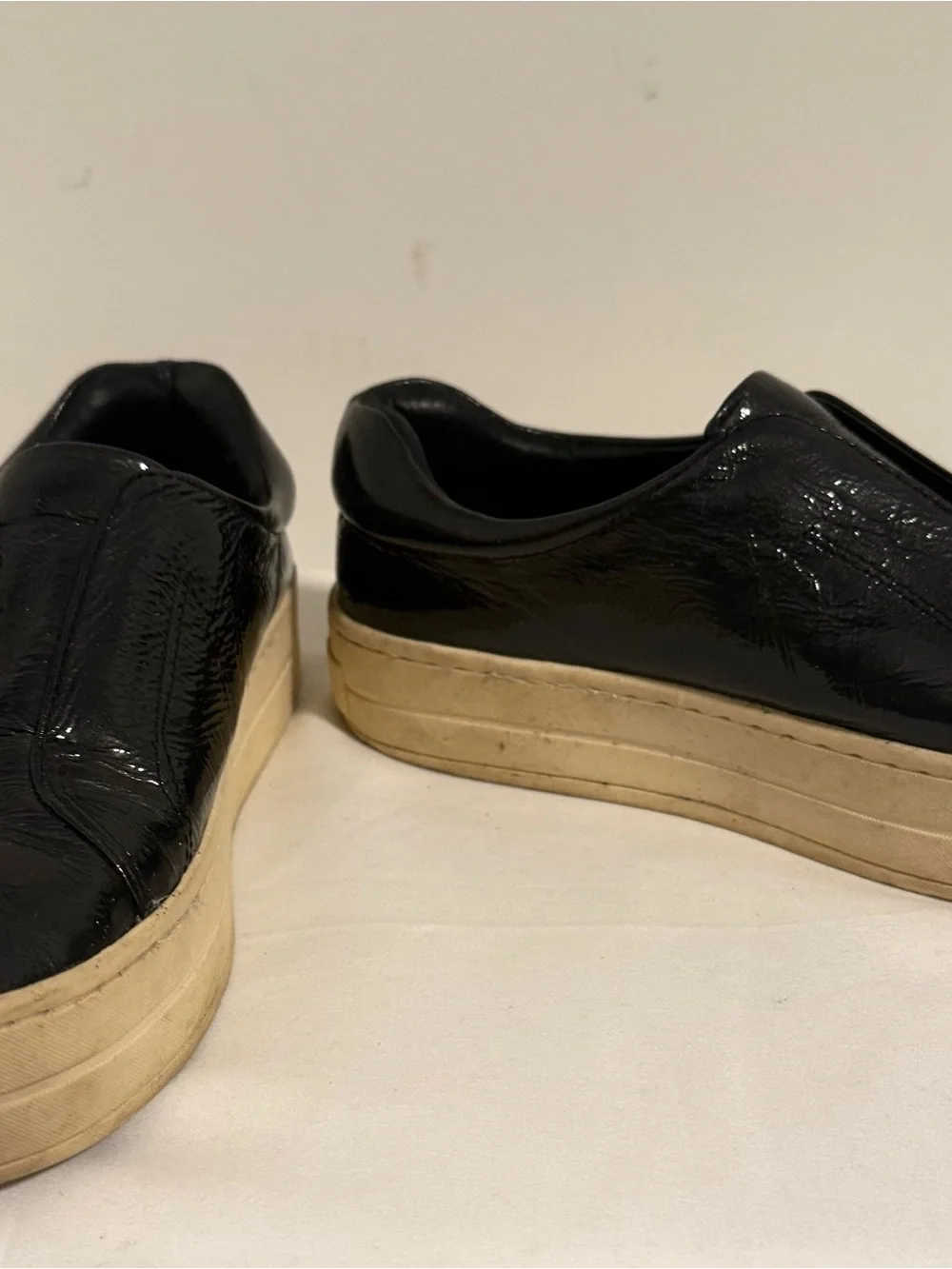 J/SLIDES Alara Charcoal Patent Slip On Platform Sneaker 6